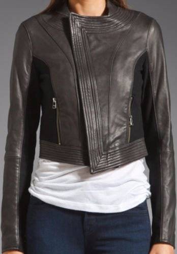 SASS & BIDE   "Cub Scout"  Leather & Ponte Panelled Jacket - Size 12 - - Bild 1 von 12