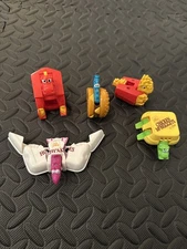 Lot of 5 McDonald's Happy Meal Toys - 1990 McDINO Changeables Food to Dinosaur