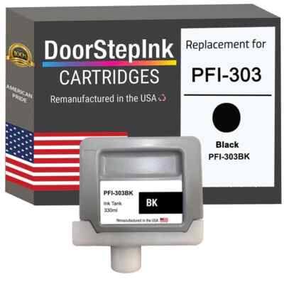 DoorStepInk Compatible Ink Cartridge for Canon PFI-303 330mL Black-USA
