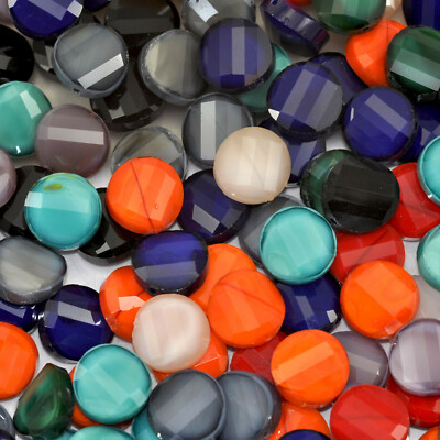 Facettierte Glas Kristall Perlen Scheibe Münze zur Schmuckherstellung 14 mm 25 Stück
