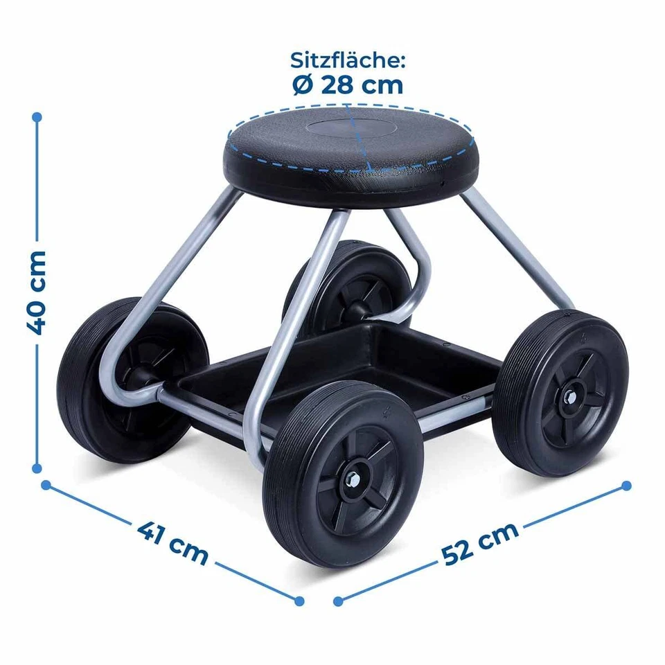 MAXIMEX Roll Sitz SECURA Garten Helfer Haushalt Gärtner Hocker Arbeits rollbar - Bild 3 von 4