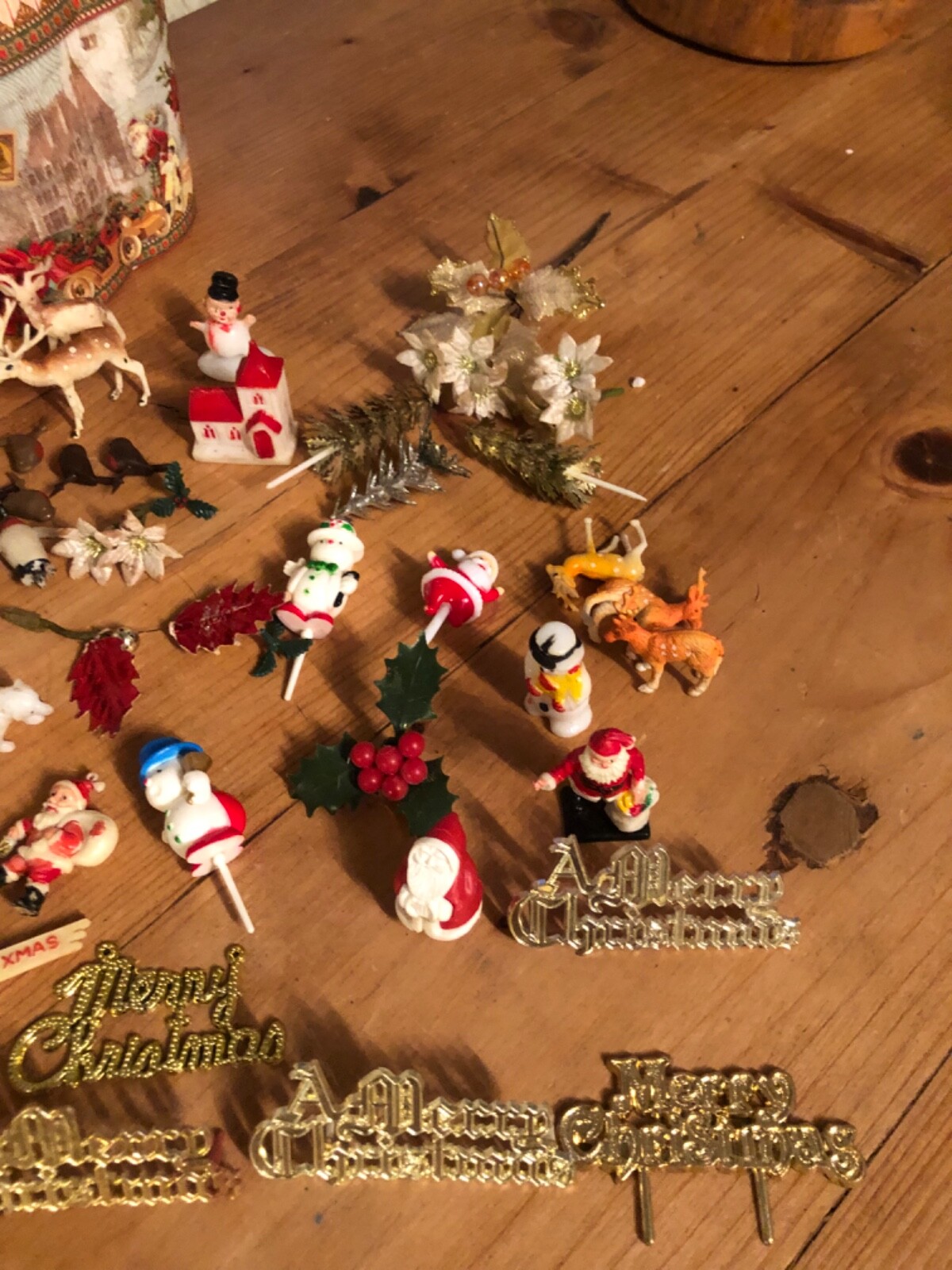 vintage christmas cake decorations and box eBay