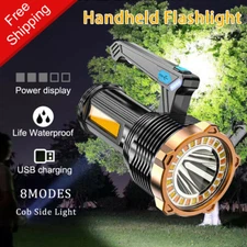 Brightest 2500000LM High Power COB LED Torch Spotlight Rechargeable Flashlight