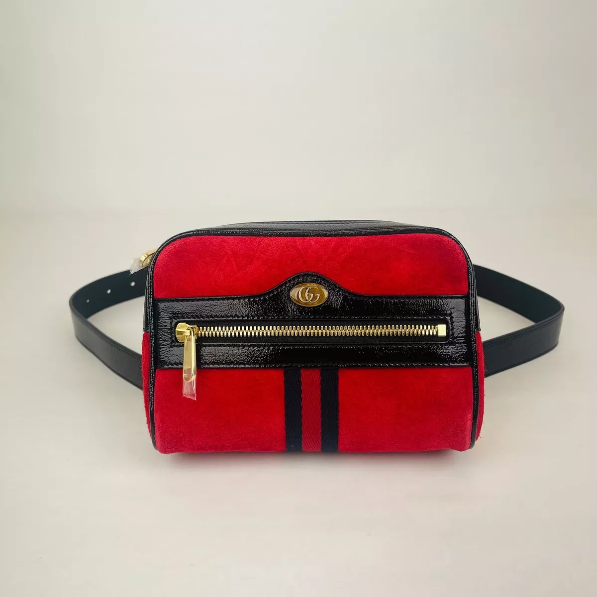 Gucci Black Suede and Patent Ophidia Doctor Bag