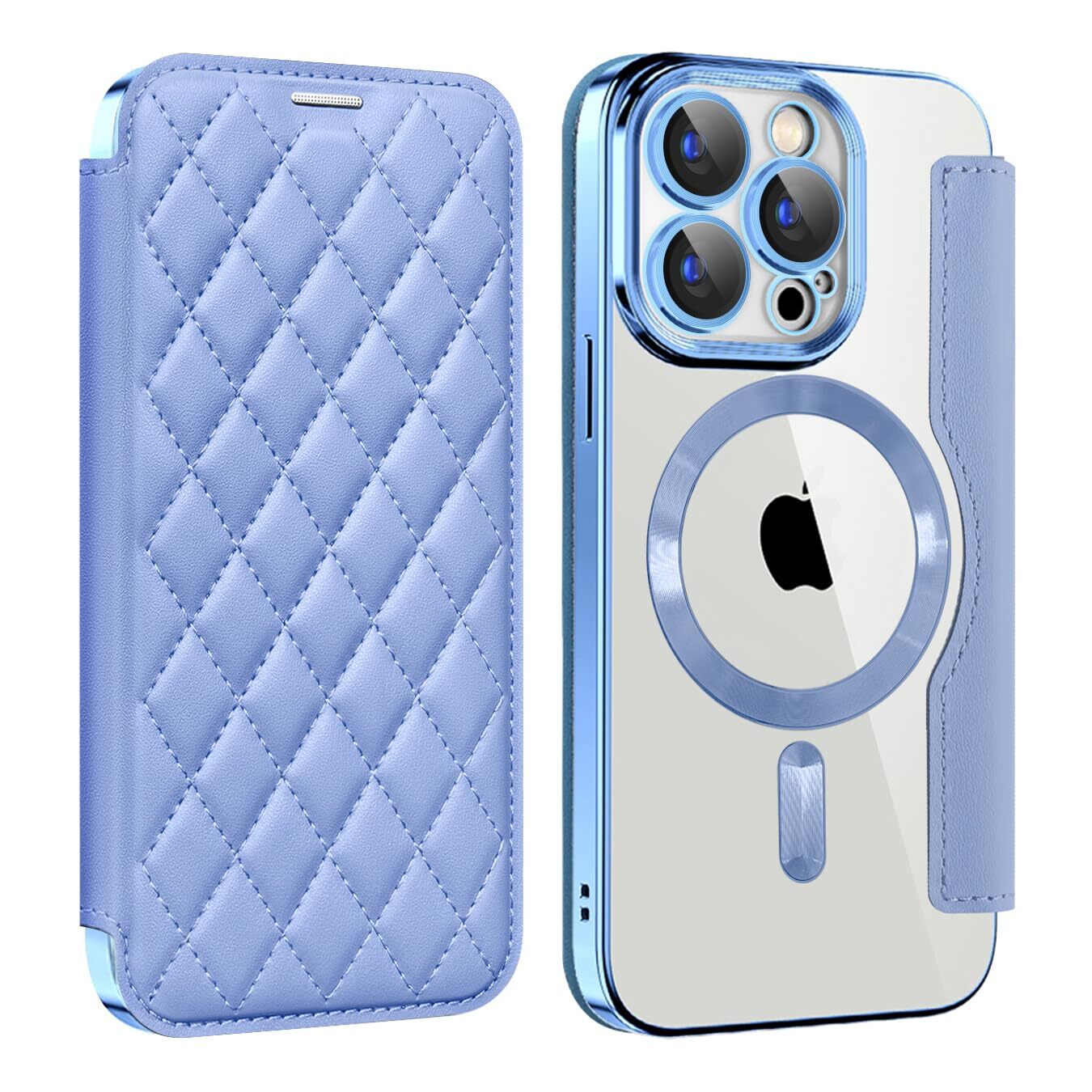 MuZiF for iPhone 15 Pro Case Notebook Type Magsafe Compatible Clear Back Tr 952
