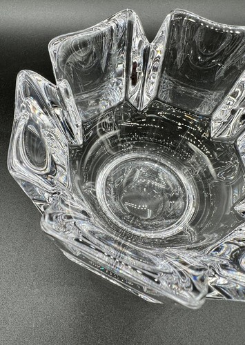 Orrefors Crystal Crown Bowl Lars Hellsten Sweden Art Glass Rose Bowl - Picture 5 of 9