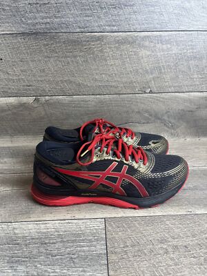 Asics Gel-Nimbus 21 Women's Size 11 Black/Red Athletic #1012A235 Running Shoes