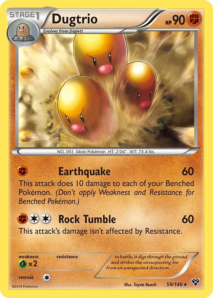 Dugtrio 59/146 Rare XY Base Set Pokemon TCG