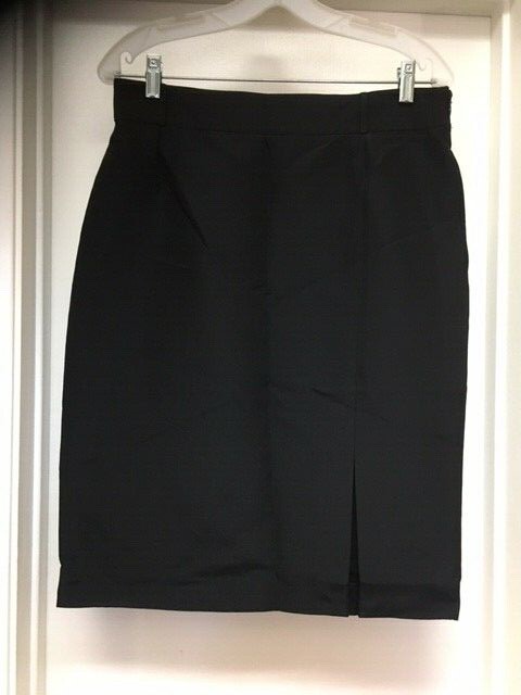NWT GUCCI Zamasport Black Straight Skirt Silk Nylon Front