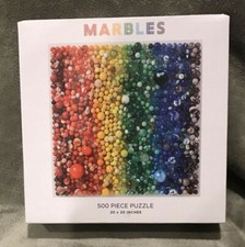 Marbles Puzzle Multi-Colored Rainbow 500 Pieces 20 x 20 inches Galison New