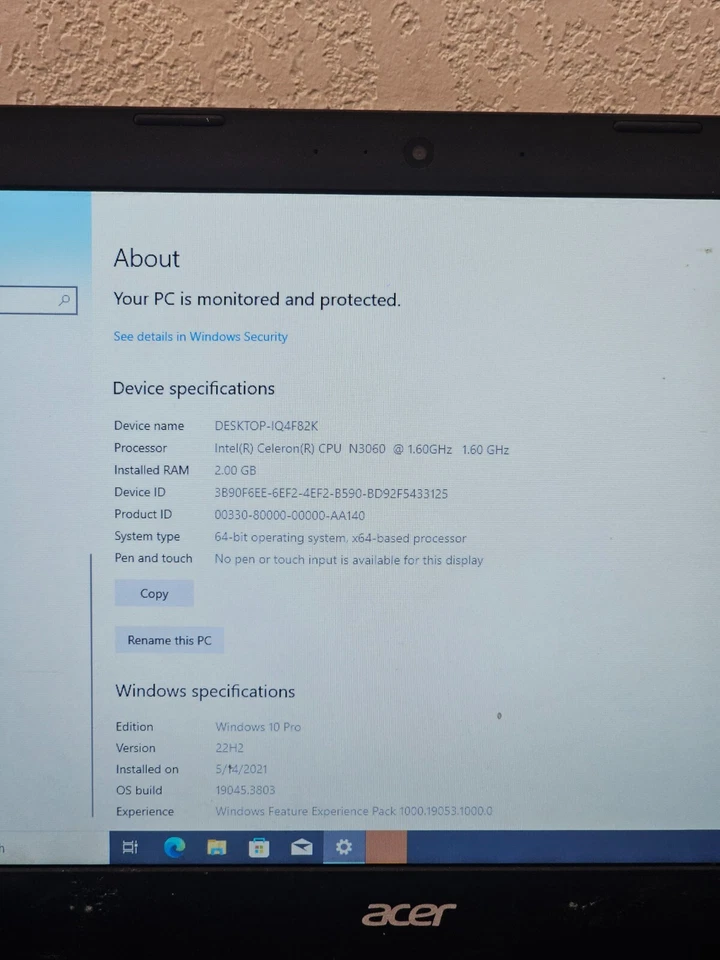 ACER N15V2 Laptop (14", Celeron, 2 GB/32 GB eMMC, Win10) - TESTED, READ! - Image 2 of 4