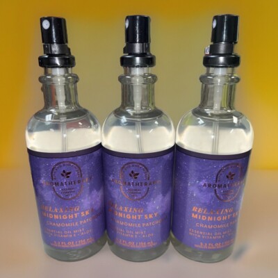 3 Bath & Body Works Relaxing Midnight Sky CHAMOMILE PATCHOULI OIL MIST 3.5oz