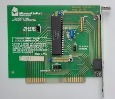 Microsoft InPort Device Interface 8-bit ISA Controller (retro, C3K6P8, 1988)
