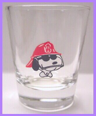 Charming Snoopy The Fireman Shot Glass - Picture 1 of 1