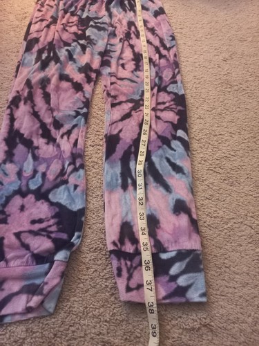 Justice Girls Tye-Dye Pajama Pants XL 16-18 Flame Resistant Jogger Hem EUC - Picture 9 of 10