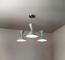 3 Light Pendant Mid Century Modern Raw Brass Sputnik chandelier light Fixture