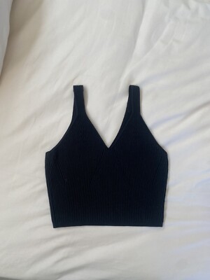 Lululemon Ribbed Knit Cropped Tank Size 6 Black | eBay