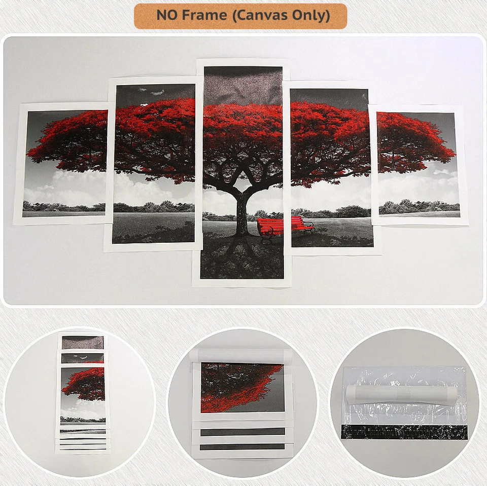 Abstract Art Romantic Venice 5 Piece Canvas Print Wall Art Poster Home Decor - Image 4 of 4