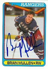 Brain Mullen autographed Hockey Card (New York Rangers) 1990 Topps #292