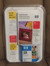 GENUINE Hewlett Packard HP58 HP 58 Ink Cartridge Photo Paper NEW FACTORY SEALED