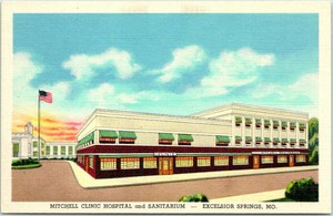 Decada De 1940 Excelsior Springs Missouri Cartao Postal Hospital Clinica Mitchell Sunnyview De Linho Ebay