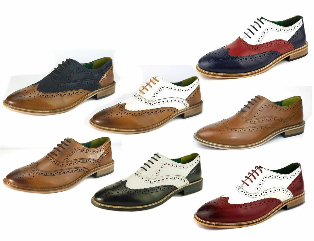 Vintage 1920's 30's mens Leather Two Tone Wing tip Spectator Vintage 1920's 30's mens Leather Two Tone Wing tip Spectator