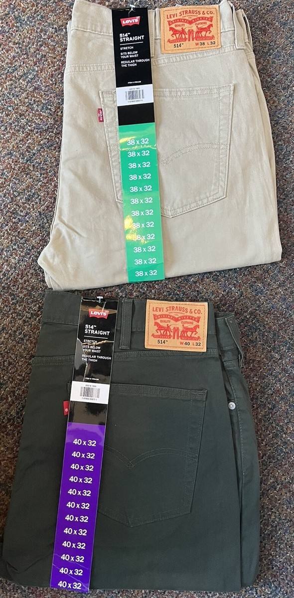 Levi's® Men's 514 Straight Jeans Tan & GREEN GRAY( VARIOUS SIZES