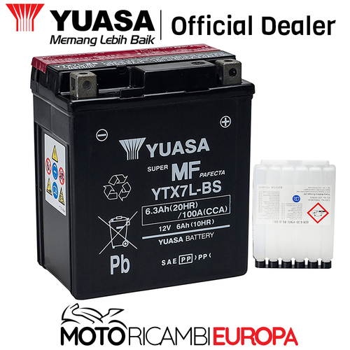 BATTERIA YUASA YTX7LBS CON LIQUIDO PER HONDA 600 9899 COD