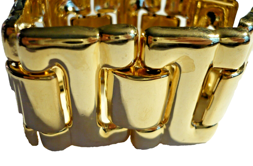 breites Armband große Glieder 18,5 cm mit Klappverschluß gold NEU + TOP - Bild 6 von 6
