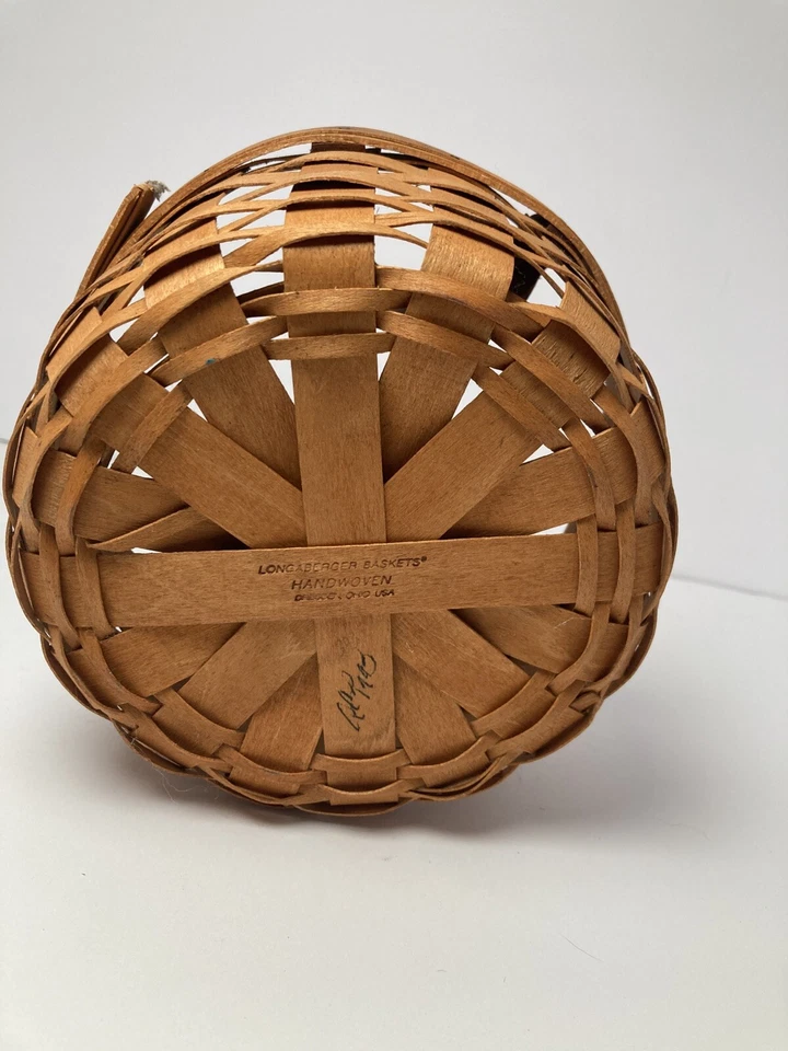 Longaberger Brown Round Shape Storage Basket With Double Handles - Image 3 of 4