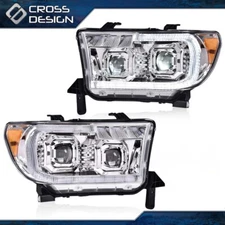 Fit For 2007-13 Toyota Tundra Sequoia LED Halo Projector Headlights Lamps