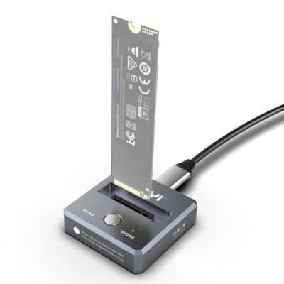 JEYI M.2 SSD Reader for NVMe/SATA to USB-C PCIe Docking Station USB3.2 10Gbps