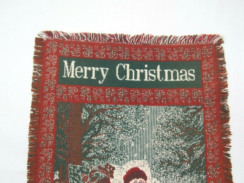 VTG 1980s ? MERRY CHRISTMAS TABLE RUNNER WALL HANGING 38 1/2" by 22 3/4" - Picture 4 of 11