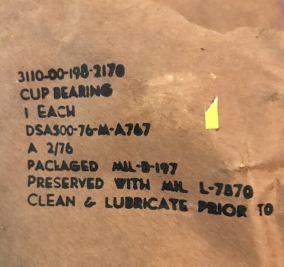 Timken 15245 Cup Bearing 3110-00-198-2170.  Dsa500-76-m-a767