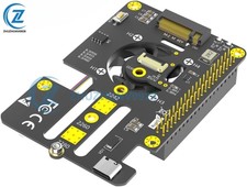 3-in-1 M.2 NVMe To PCIe Adapter with Cooler Fan  LED for Raspberry Pi 5