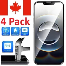 4 Pack Tempered Glass Screen Protector for iPhone 17 16 15 14 13 12 11 XR SE 8