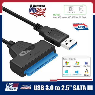2X1 USB 3.0 to 2.5'' SATA III Hard Drive Adapter Cable SATA to USB 3.0 Converter