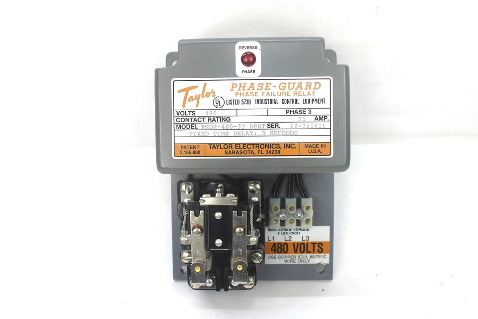 Taylor Phase-Guard PNDR-480-3T DPDT Phase Failure Relay - Image 3 of 4