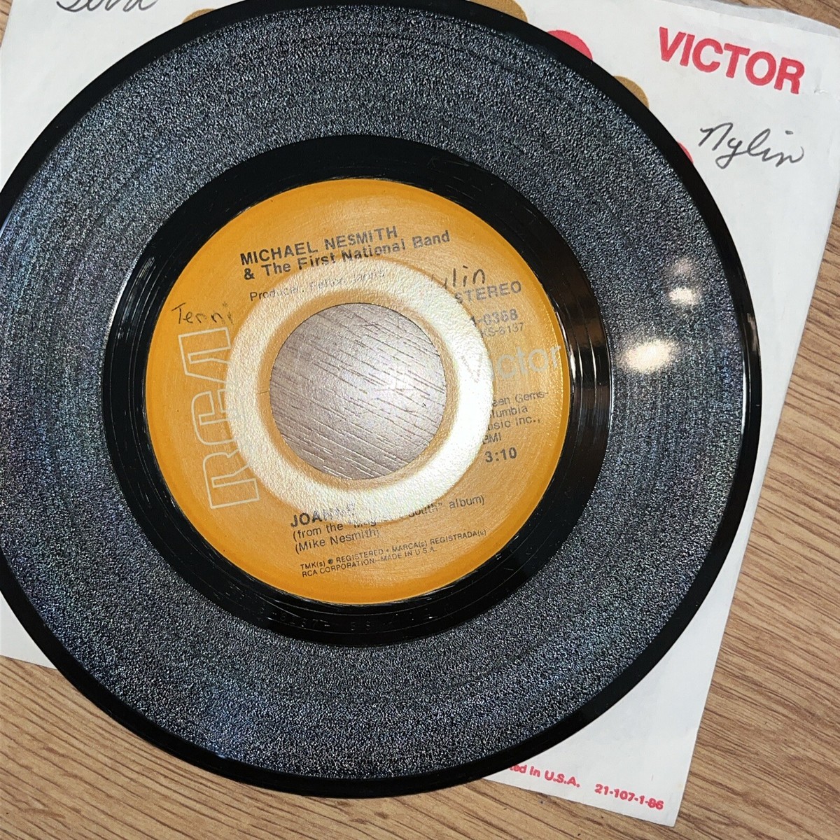 7” Michael Nesmith &amp; The First National Band Joanne / One Rose SS1976 RCA /00080 Michael Nesmith & The First National Band – Joanne / One