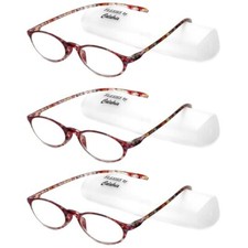 Calabria 719 Flexie Oval Reading Glasses 0.75 Multi Colorful 3pack Men/Women