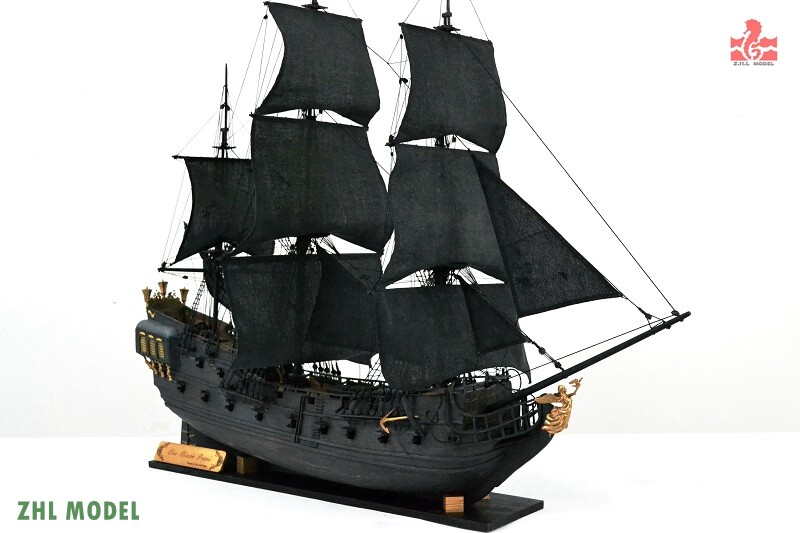 ZHL The black Pearl Golden version 2025 wood model ship kit 31
