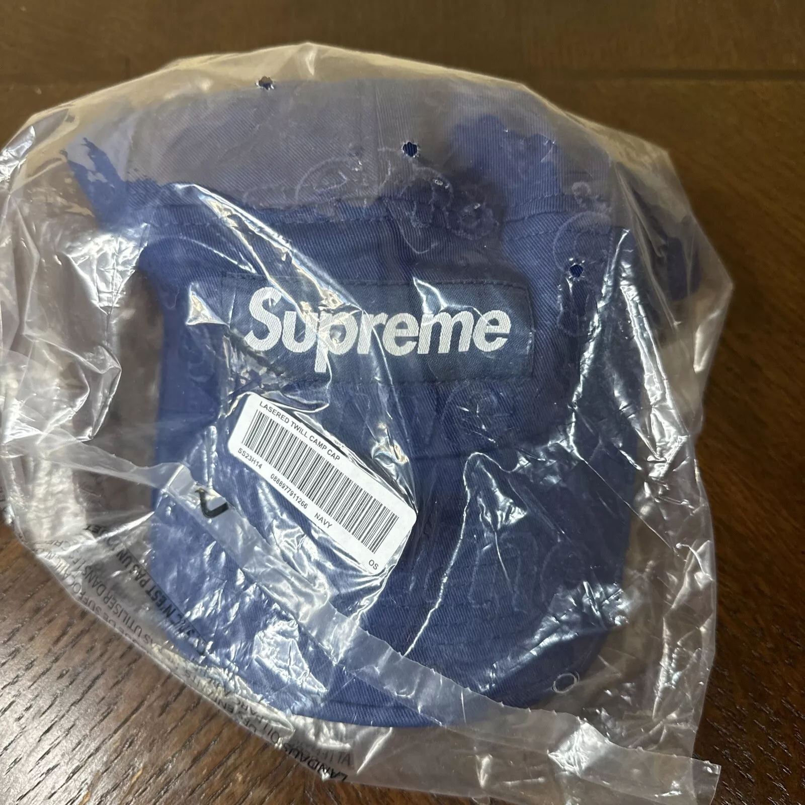 Casquette de camp en sergé laser Supreme neuve marine (réglable)