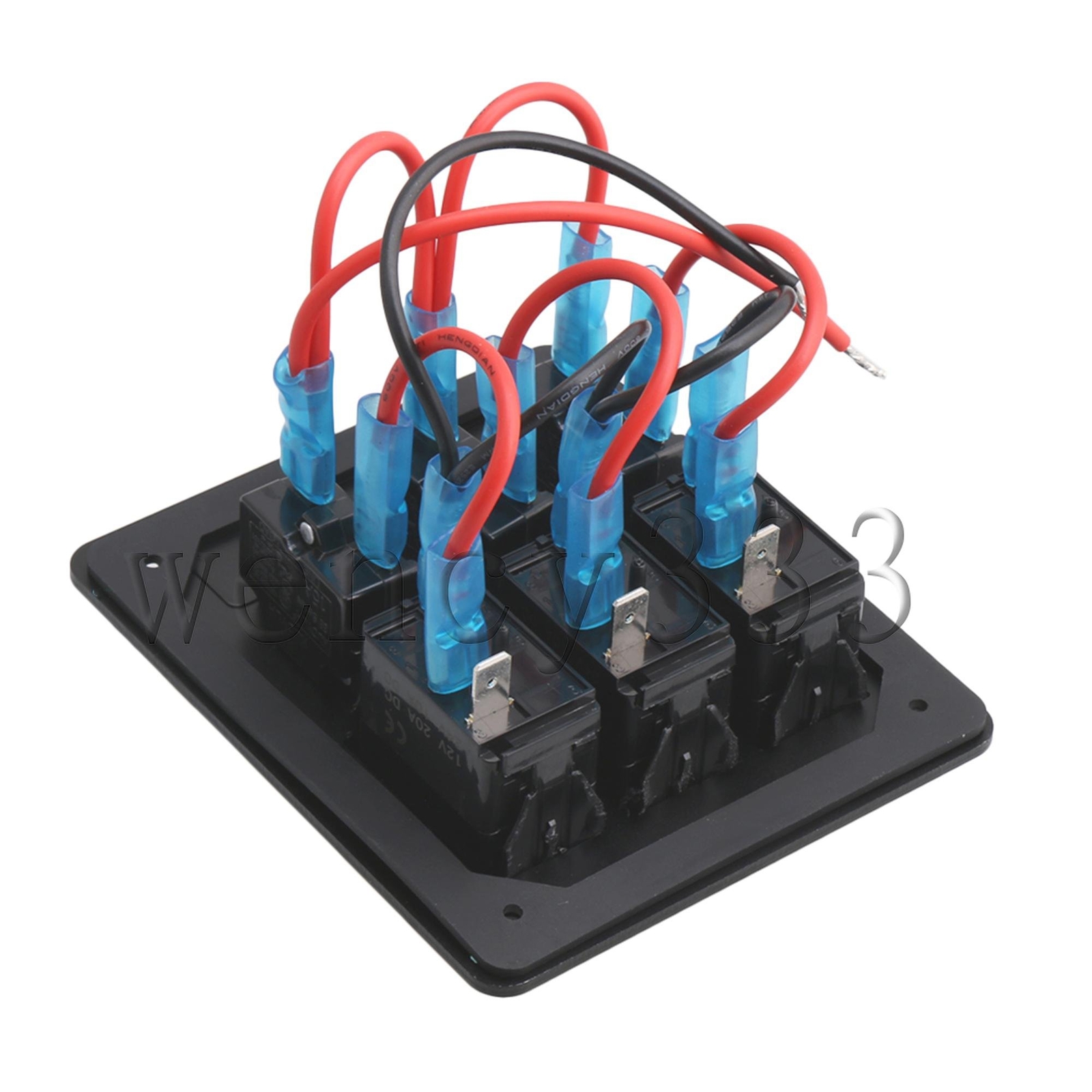 DC12V Black PN-LB3Z 3 Gang LED Boat Caravan Rocker Switch Panel