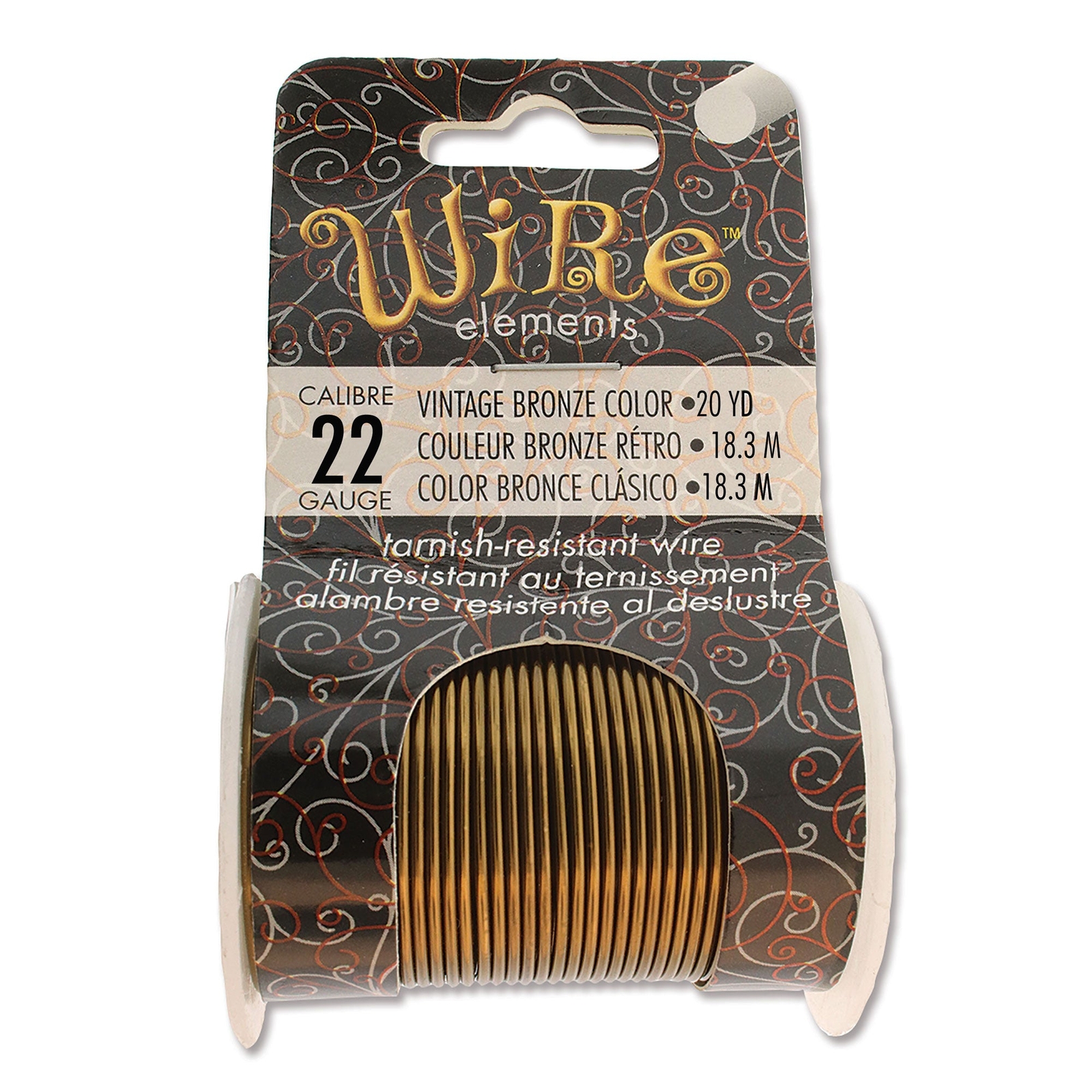 BeadSmith Vintage Bronze 22 Gauge Craft Wire Elements - 20 Yard Spool
