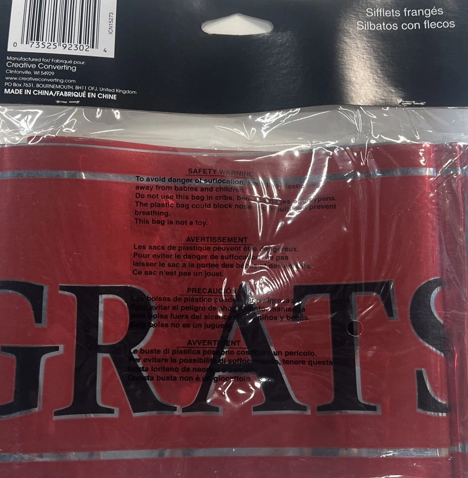 Congrats Grad Red 24in Foil Banner - Image 2 of 2