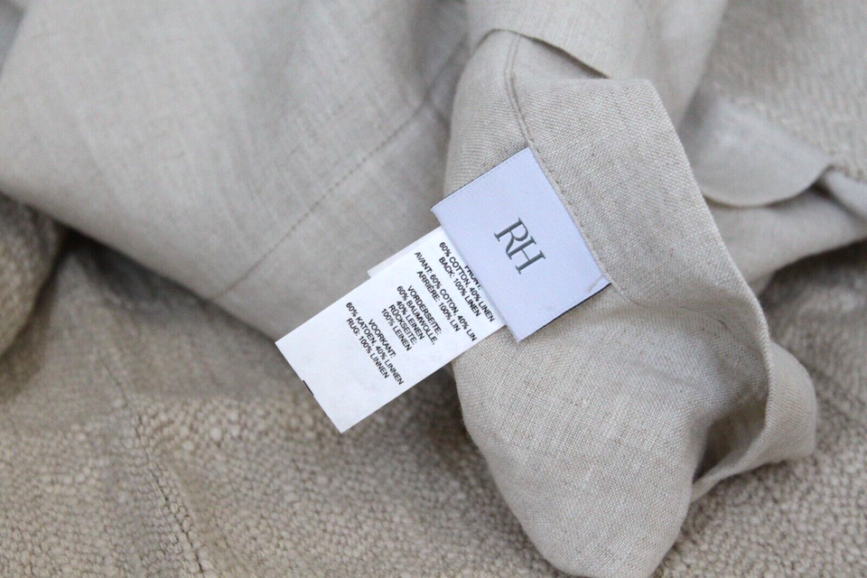 RH Restoration Hardware Washed Cotton Linen Slub Sham Sand Set 2 eBay