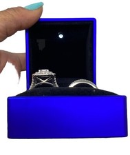 Round Cut White Sapphire Sterling Silver Double Halo Engagement Ring
