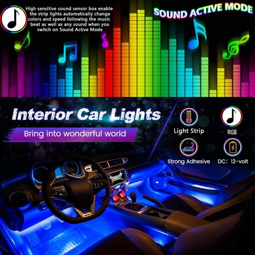 Tira de luz LED RGB para automóvil atmósfera interior 36SMD lámpara de neón control remoto - Imagen 4 de 7