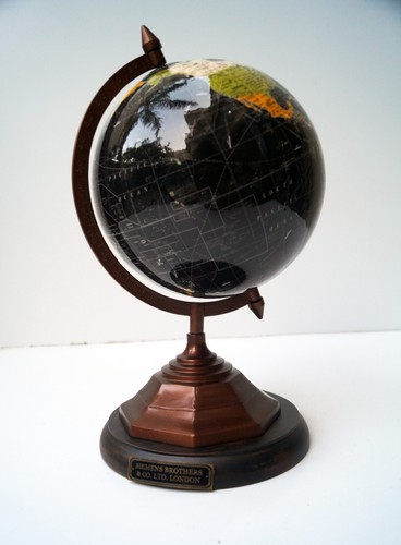 Black World Globe Map Vintage Style Decor Earth Oceans for School Education - Picture 6 of 7
