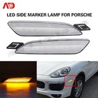 2PCS For Porsche Panamera 2014-2016 LED Side Marker Light Lamp Clear Lens Amber